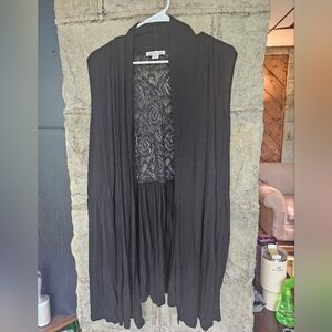 Coldwater Creek Black Sleeveless Cardigan